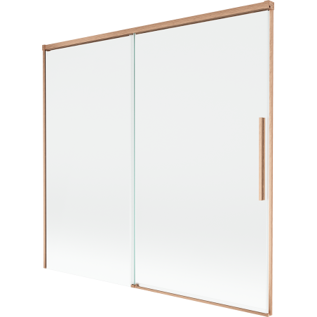 Mexen Rox Dvojkřídlá zasouvací vanová zástěna 170 x 150 cm, transparentní, kartáčovaná měď - 8C9-170-001-65-00