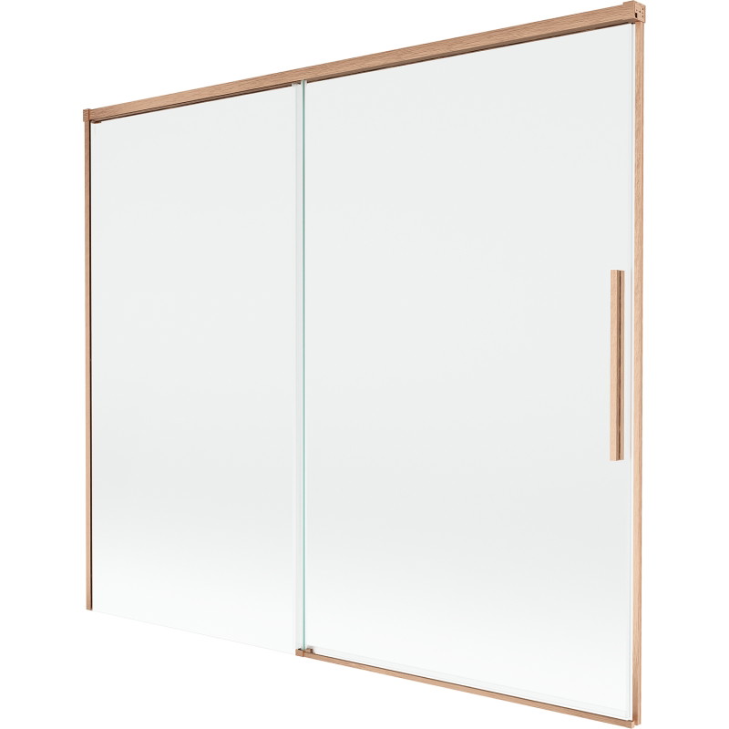 Mexen Rox dvojkřídlá posuvná vanová zástěna 180 x 150 cm, průhledná, kartáčovaná měď - 8C9-180-001-65-00
