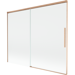 Mexen Rox sprchová zástěna na vanu 2-dílná posuvná 190 x 150 cm, transparentní, kartáčovaná měď - 8C9-190-001-65-00