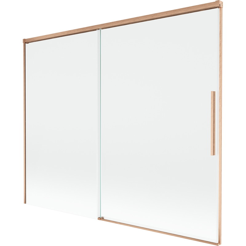 Mexen Rox sprchová zástěna na vanu 2-dílná posuvná 190 x 150 cm, transparentní, kartáčovaná měď - 8C9-190-001-65-00
