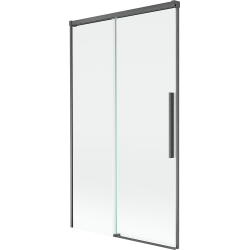 Mexen Rox dvoukřídlá rozšiřitelná vanová zástěna 100 x 150 cm, průhledná, gun šedý kartáčovaný - 8C9-100-001-66-00