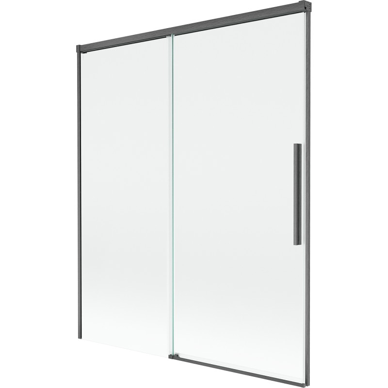 Mexen Rox dvoudílná posuvná vanová zástěna 140 x 150 cm, transparentní, gun gray kartáčovaný - 8C9-140-001-66-00