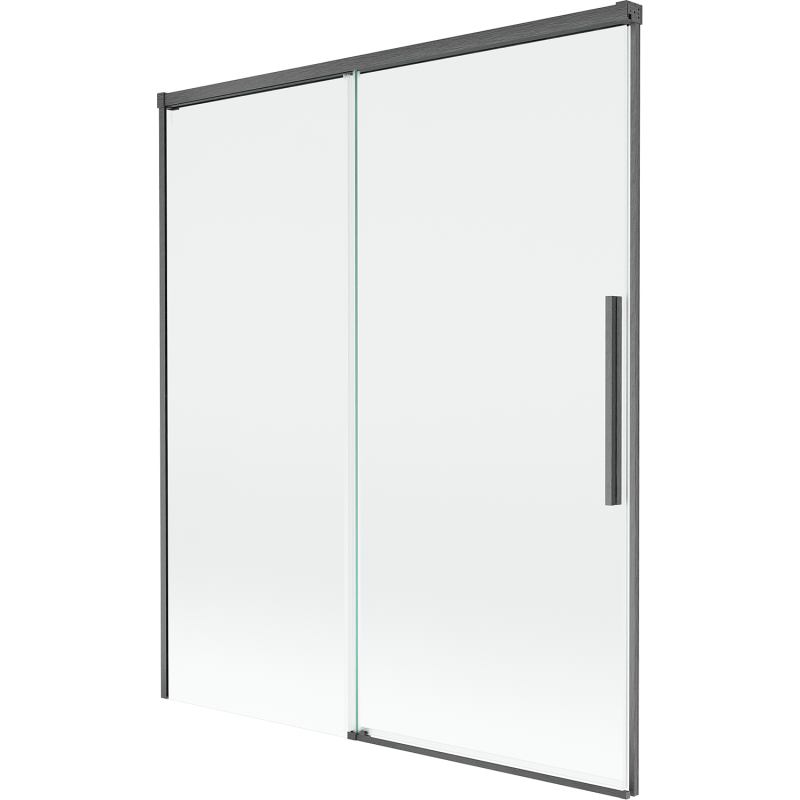 Mexen Rox sprchová zástěna dvoudílná posuvná 140 x 150 cm, transparentní, kartáčovaná zbraňově šedá - 8C9-140-001-66-00