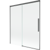 Mexen Rox dvoudílná posuvná vanová zástěna 140 x 150 cm, transparentní, gun gray kartáčovaný - 8C9-140-001-66-00