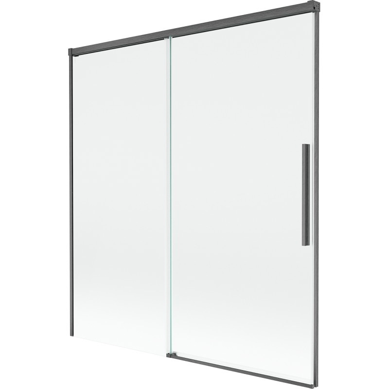 Mexen Rox posuvná vanová zástěna 2-křídlá 150 x 150 cm, transparentní, kartáčovaná zbraňově šedá