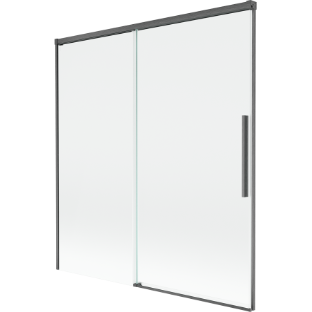 Mexen Rox posuvná vanová zástěna 2-křídlá 150 x 150 cm, transparentní, kartáčovaná zbraňově šedá