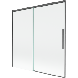 Mexen Rox dvojkřídlová vanová zástěna posuvná 160 x 150 cm, transparentní, gun gray kartáčovaný - 8C9-160-001-66-00