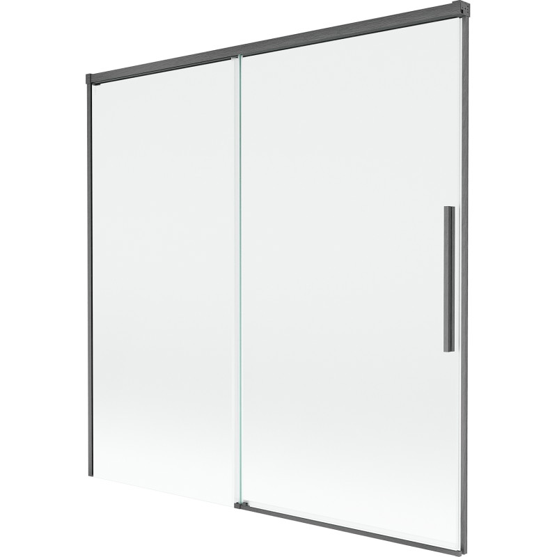 Mexen Rox dvojkřídlová vanová zástěna posuvná 160 x 150 cm, transparentní, gun gray kartáčovaný - 8C9-160-001-66-00