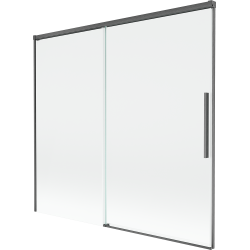 Mexen Rox dvoukřídlá roztažitelná sprchová zástěna 170 x 150 cm, transparentní, kartáčovaná zbraňově šedá