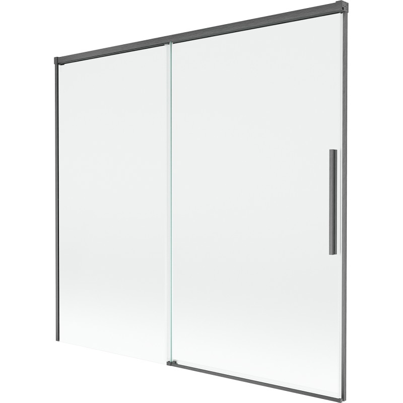 Mexen Rox dvoukřídlá roztažitelná sprchová zástěna 170 x 150 cm, transparentní, kartáčovaná zbraňově šedá