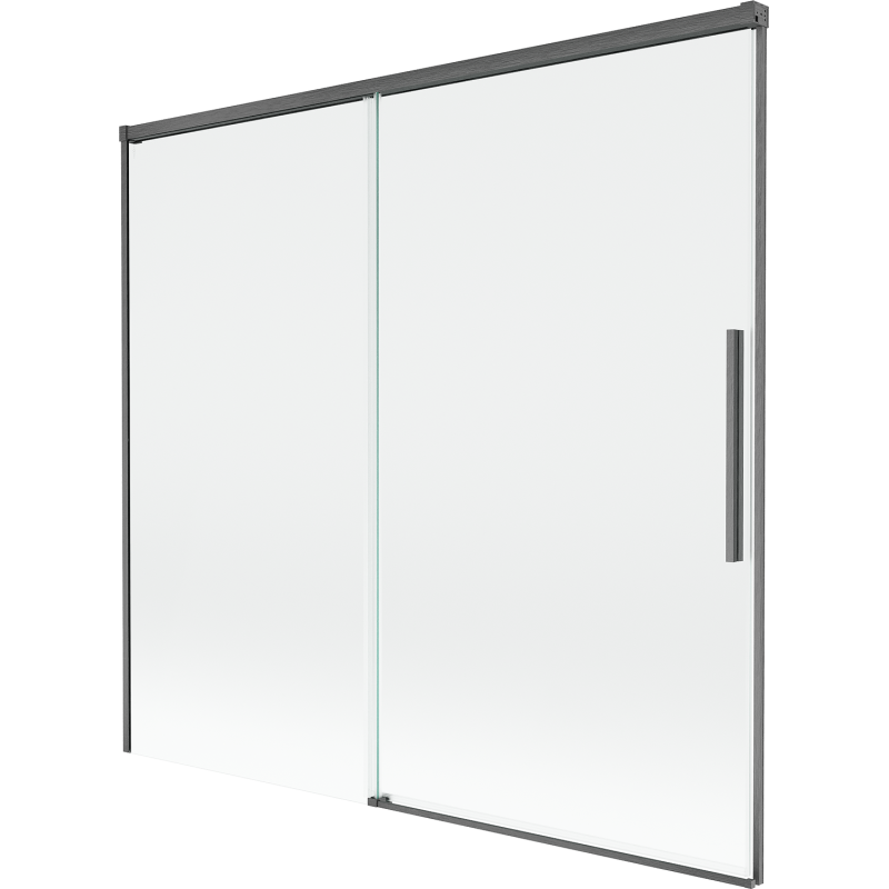 Mexen Rox sprchový kout 2-křídlový posuvný 170 x 150 cm, transparentní, kartáčovaná šedá - 8C9-170-001-66-00