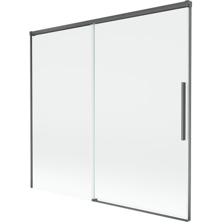 Mexen Rox sprchový kout 2-křídlový posuvný 170 x 150 cm, transparentní, kartáčovaná šedá - 8C9-170-001-66-00