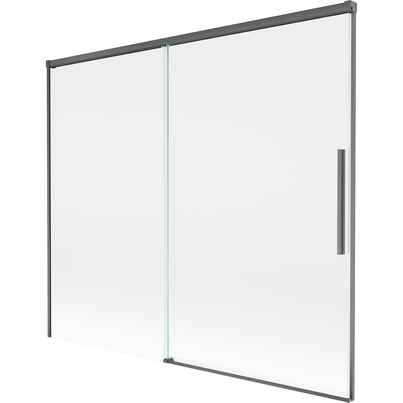 Mexen Rox sprchová zástěna dvoudílná posuvná 180 x 150 cm, transparentní, kartáčovaná gun gray - 8C9-180-001-66-00