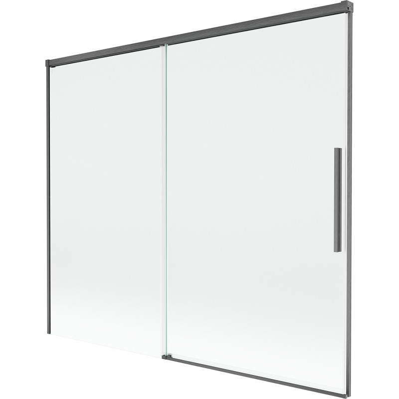 Mexen Rox vana dvoukřídlá sprchová clona 180 x 150 cm, transparentní, kartáčovaná gun šedá - 8C9-180-001-66-00