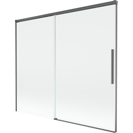 Mexen Rox vana dvoukřídlá sprchová clona 180 x 150 cm, transparentní, kartáčovaná gun šedá - 8C9-180-001-66-00