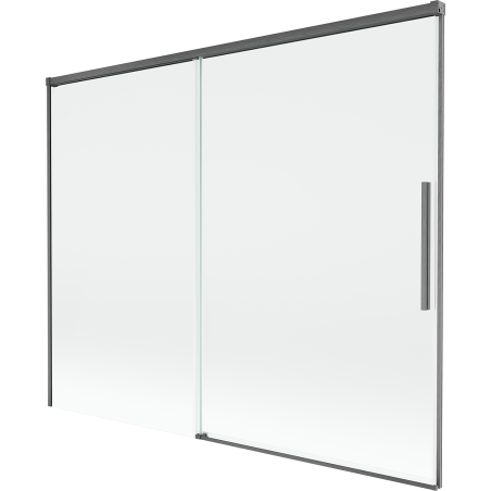 Mexen Rox dvoukřídlá sprchová zástěna 190 x 150 cm, transparentní, gun gray kartáčovaná - 8C9-190-001-66-00