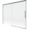 Mexen Rox vanová zástěna 2-křídlová posuvná 190 x 150 cm, transparentní, kartáčovaná gun gray - 8C9-190-001-66-00