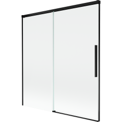 Mexen Rox sprchová zástěna vaničky 2-křídlová posuvná 150 x 150 cm, transparentní, černá - 8C9-150-001-70-00