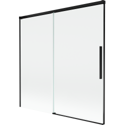 Mexen Rox dvoudílná vanová zástěna posuvná 160 x 150 cm, transparentní, černá - 8C9-160-001-70-00