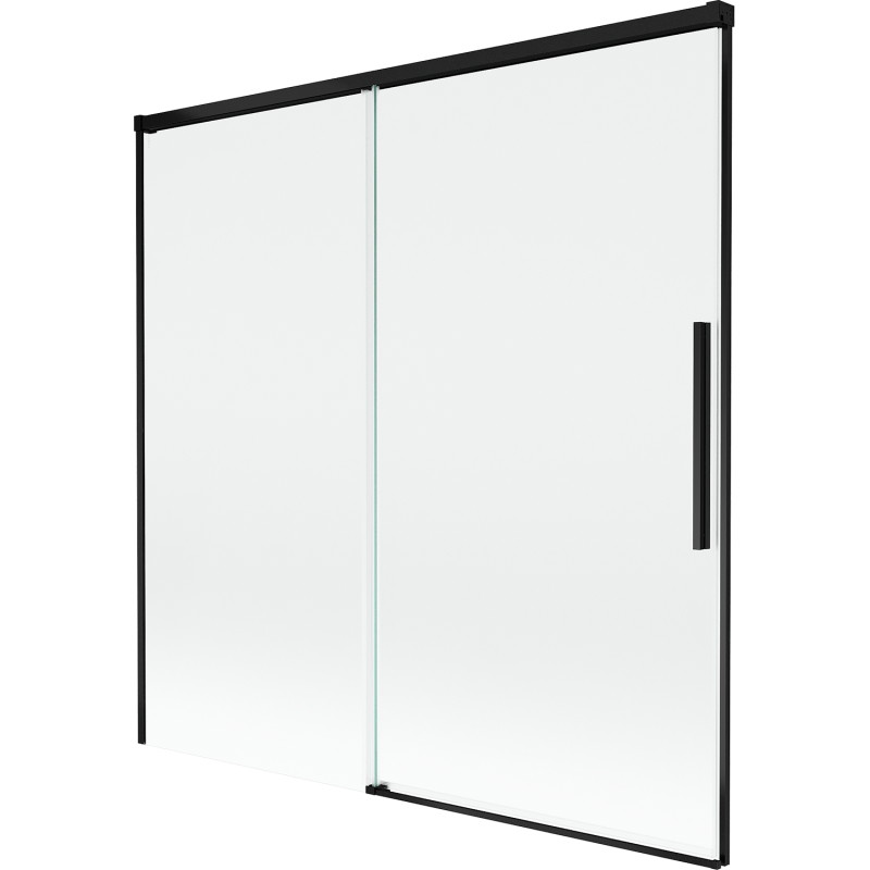 Mexen Rox dvoudílná vanová zástěna posuvná 160 x 150 cm, transparentní, černá - 8C9-160-001-70-00