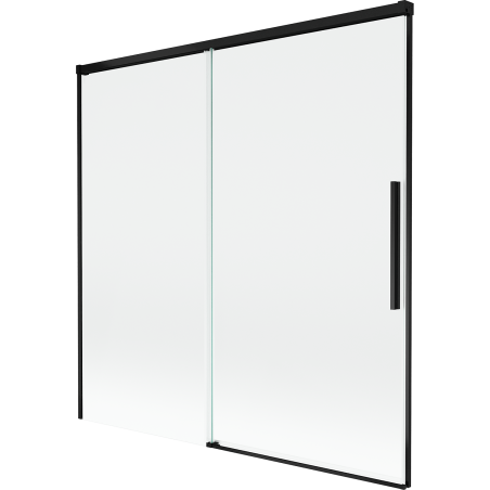 Mexen Rox dvoudílná vanová zástěna posuvná 160 x 150 cm, transparentní, černá - 8C9-160-001-70-00