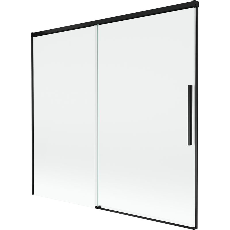 Mexen Rox dvoudílná vanová zástěna posuvná 170 x 150 cm, transparentní, černá - 8C9-170-001-70-00