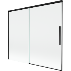 Mexen Rox posuvný vanový paravan dvoukřídlý 180 x 150 cm, transparentní, černý - 8C9-180-001-70-00