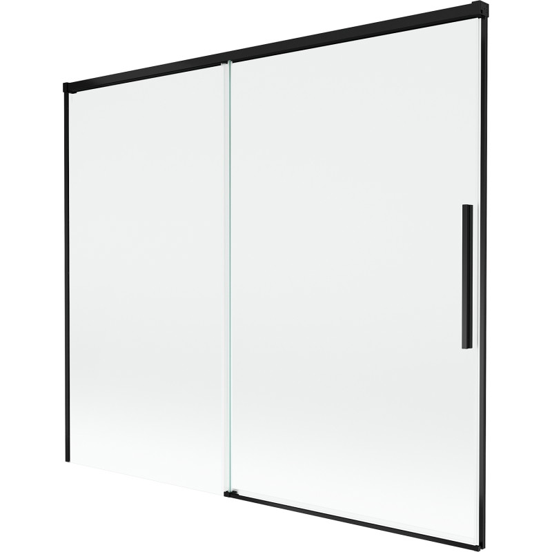Mexen Rox posuvný vanový paravan dvoukřídlý 180 x 150 cm, transparentní, černý - 8C9-180-001-70-00