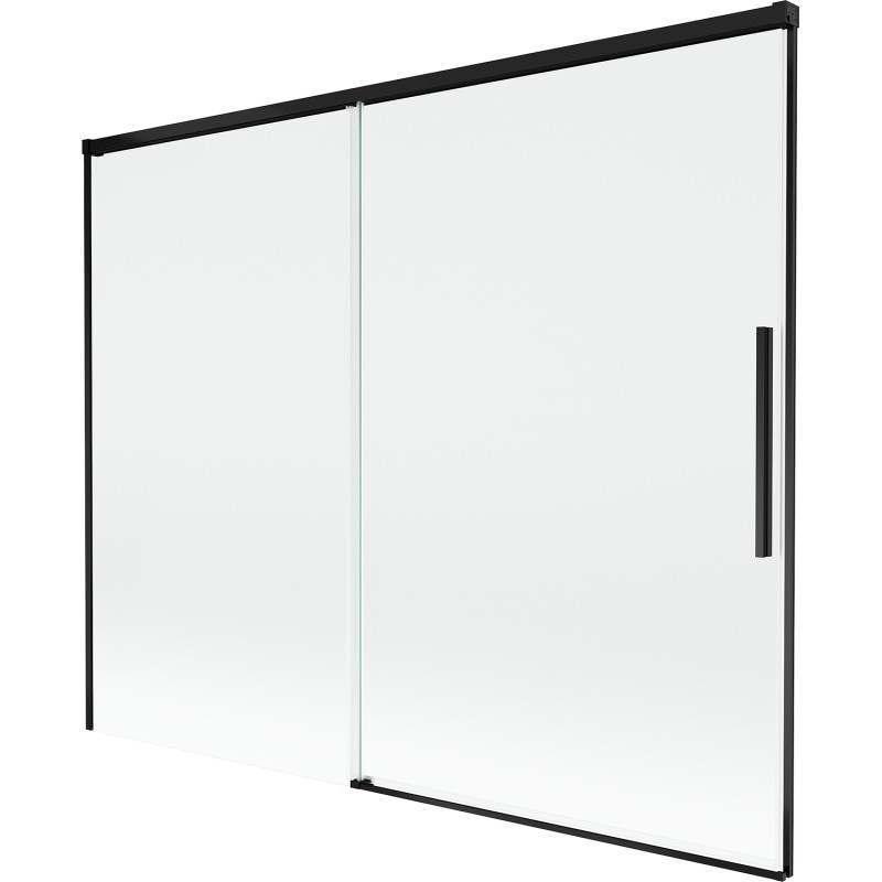 Mexen Rox dvoukřídlová posuvná vanová zástěna 190 x 150 cm, transparentní, černá - 8C9-190-001-70-00