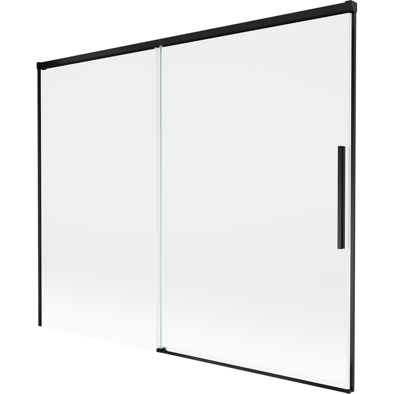 Mexen Rox vanová zástěna 2křídlová posuvná 190 x 150 cm, transparentní, černá - 8C9-190-001-70-00