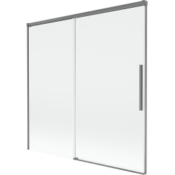 Mexen Rox dvoudílná vanová zástěna posuvná 160 x 150 cm, transparentní, gun metal - 8C9-160-001-95-00