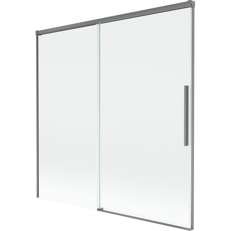 Mexen Rox dvoudílná vanová zástěna posuvná 160 x 150 cm, transparentní, gun metal - 8C9-160-001-95-00