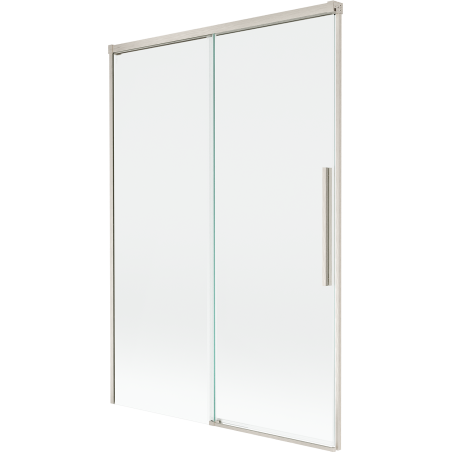 Mexen Rox sprchová zástěna dvoukřídlá posuvná 120 x 150 cm, transparentní, kartáčovaný nikl - 8C9-120-001-97-00
