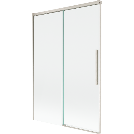 Mexen Rox vanová zástěna 2křídlová posuvná 120 x 150 cm, transparentní, kartáčovaný nikl - 8C9-120-001-97-00