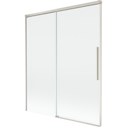 Mexen Rox vaničková zástěna 2-dílná posuvná 140 x 150 cm, transparentní, kartáčovaný nikl - 8C9-140-001-97-00