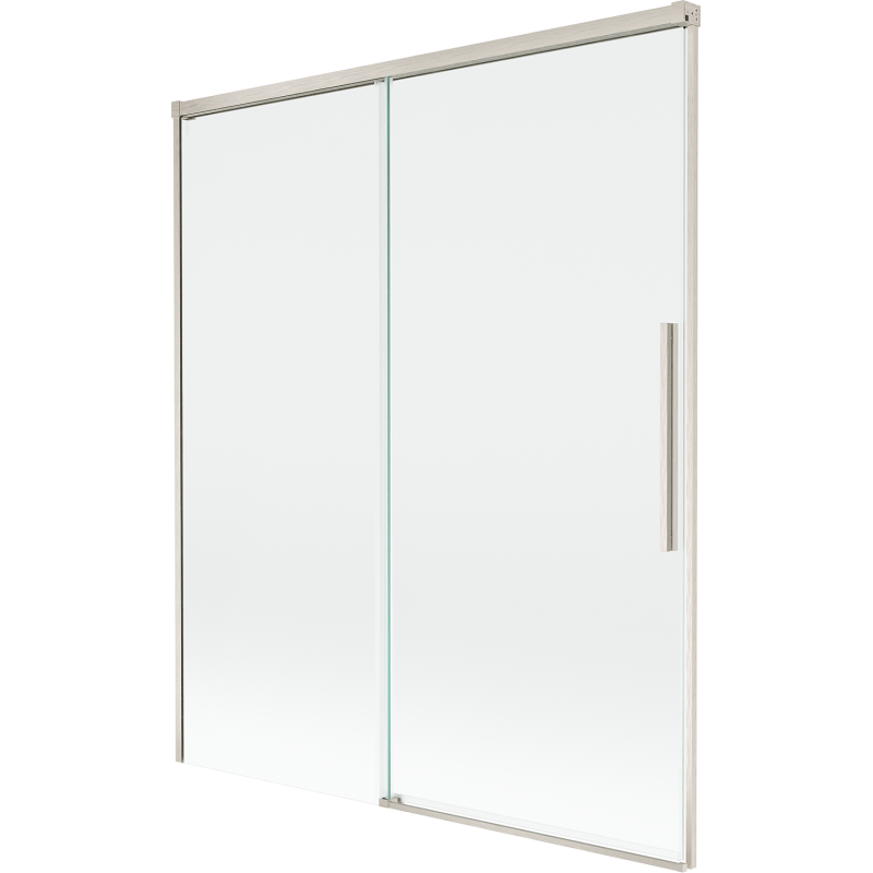 Mexen Rox vanová zástěna 2-křídlová posuvná 140 x 150 cm, transparentní, kartáčovaný nikl - 8C9-140-001-97-00