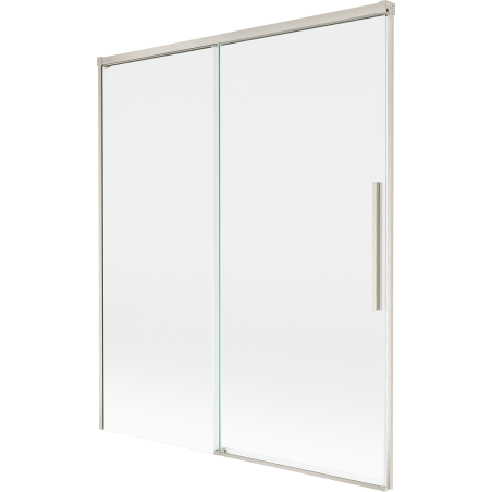 Mexen Rox vaničková zástěna 2-dílná posuvná 140 x 150 cm, transparentní, kartáčovaný nikl - 8C9-140-001-97-00