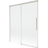 Mexen Rox vaničková zástěna 2-dílná posuvná 140 x 150 cm, transparentní, kartáčovaný nikl - 8C9-140-001-97-00