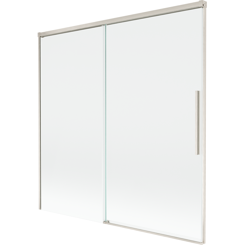 Mexen Rox sprchová zástěna 2-křídlová posuvná 160 x 150 cm, transparentní, kartáčovaný nikl - 8C9-160-001-97-00