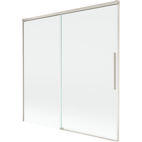 Mexen Rox sprchová zástěna 2-křídlová posuvná 160 x 150 cm, transparentní, kartáčovaný nikl - 8C9-160-001-97-00