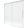 Mexen Rox sprchová zástěna 2-křídlová posuvná 160 x 150 cm, transparentní, kartáčovaný nikl - 8C9-160-001-97-00
