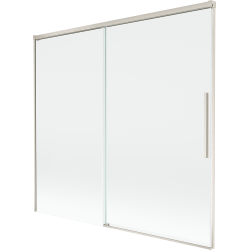 Mexen Rox vanová zástěna, dvoukřídlá, posuvná 170 x 150 cm, transparentní, kartáčovaný nikl - 8C9-170-001-97-00