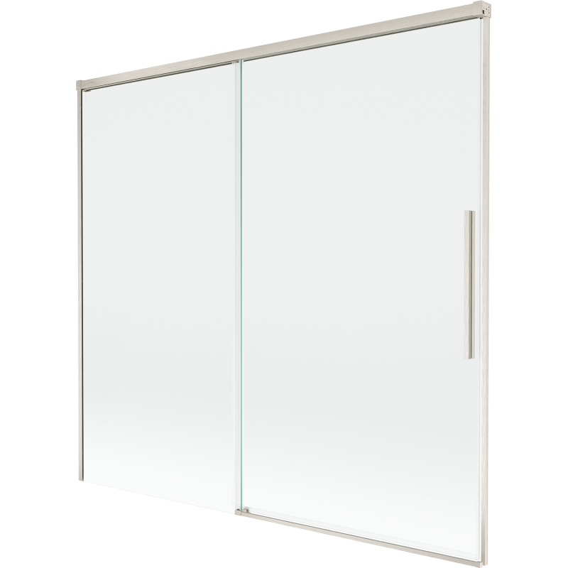 Mexen Rox vanová zástěna, dvoukřídlá, posuvná 170 x 150 cm, transparentní, kartáčovaný nikl - 8C9-170-001-97-00