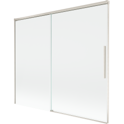 Mexen Rox vanová zástěna 2-křídlá posuvná 180 x 150 cm, transparentní, kartáčovaný nikl - 8C9-180-001-97-00