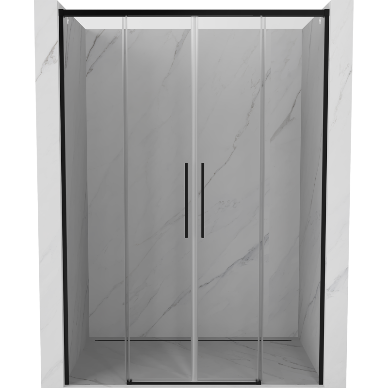 Mexen Rox posuvné sprchové dveře 150 cm, transparentní, černé - 8C2-150-002-70-00