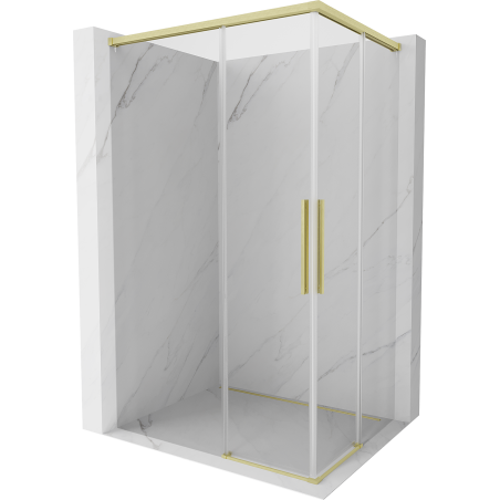 Mexen Rox Duo sprchový kout posuvný 120 x 75 cm, transparentní, zlatý kartáčovaný - 8C2D-120-075-55-00