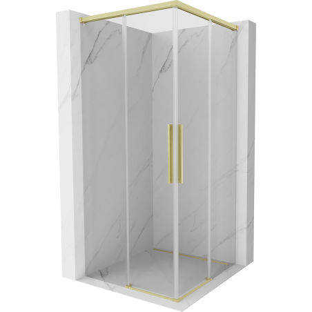 Mexen Rox Duo sprchová kabina posuvná 85 x 85 cm, transparentní, zlatá kartáčovaná - 8C2D-085-085-55-00