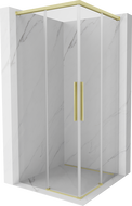 Mexen Rox Duo posuvná sprchová kabina 85 x 85 cm, transparentní, zlatě kartáčovaná - 8C2D-085-085-55-00