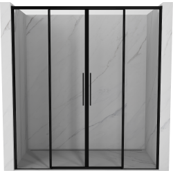 Mexen Rox posuvné sprchové dveře 180 cm, černý rám, černé - 8C2-180-002-70-70
