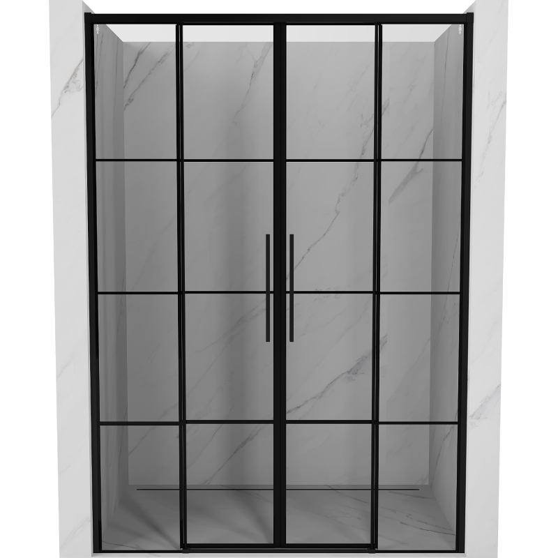 Mexen Rox posuvné sprchové dveře 150 cm, černá mřížka, černé - 8C2-150-002-70-77